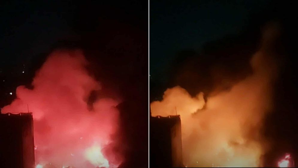 হাজারীবাগ ট্যানারি গলিতে ভয়াবহ আগুন