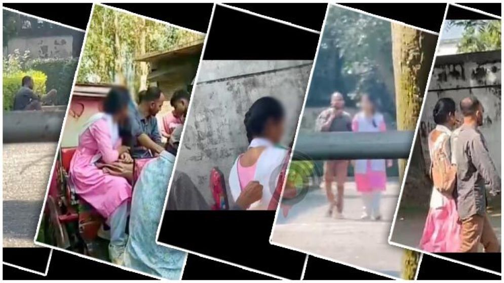 নিজ বিদ্যালয়ের ছাত্রীসহ স্থানীয়দের হাতে ধরা ধর্মশিক্ষক