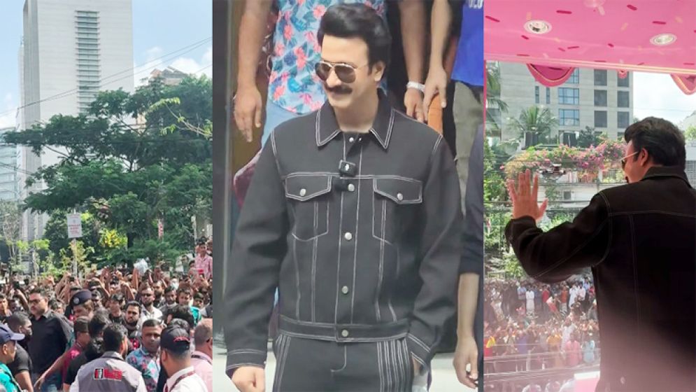 নায়কের দেখা পেতে ভক্তদের ভিড়, হাসিমুখে সাড়া দিলেন শাকিব খান