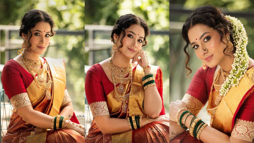 ভাইরাল ফারিণের দক্ষিণী ব্রাইডাল লুক