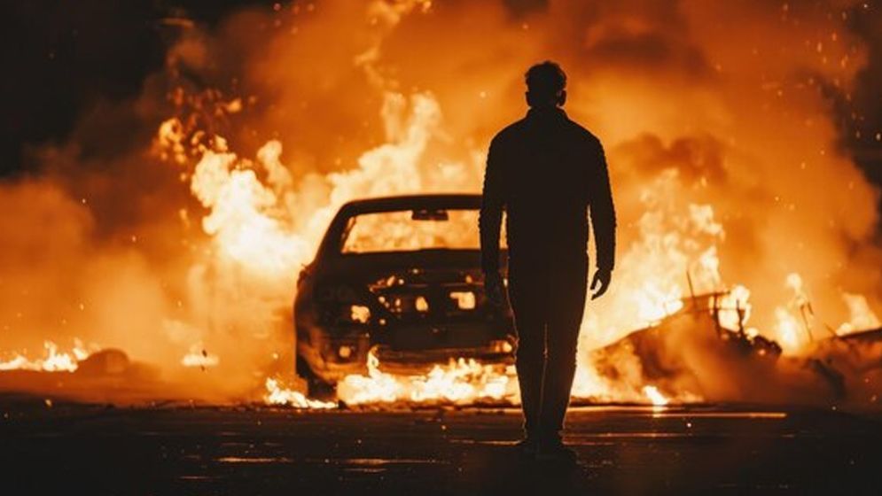 রাজধানীতে গাড়িতে আগুন