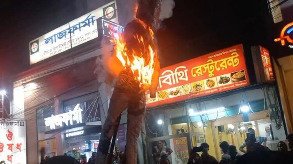 বিএনপির মনোনয়ন না পেয়ে দুই নেতার বিক্ষোভ, সভাপতির কুশপুতুল দাহ