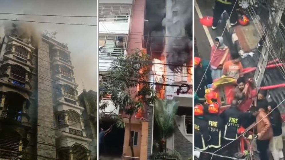 উত্তরায় আবাসিক ভবনে অগ্নিকাণ্ডে নিহত বেড়ে ৬