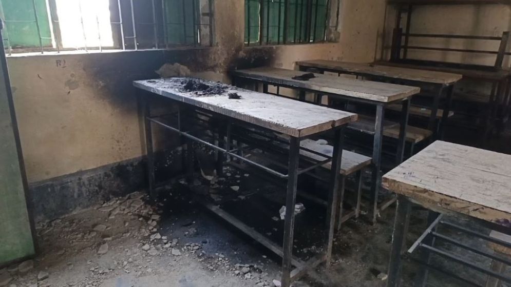 নেত্রকোনায় একাধিক ভোটকেন্দ্রে অগ্নিসংযোগ