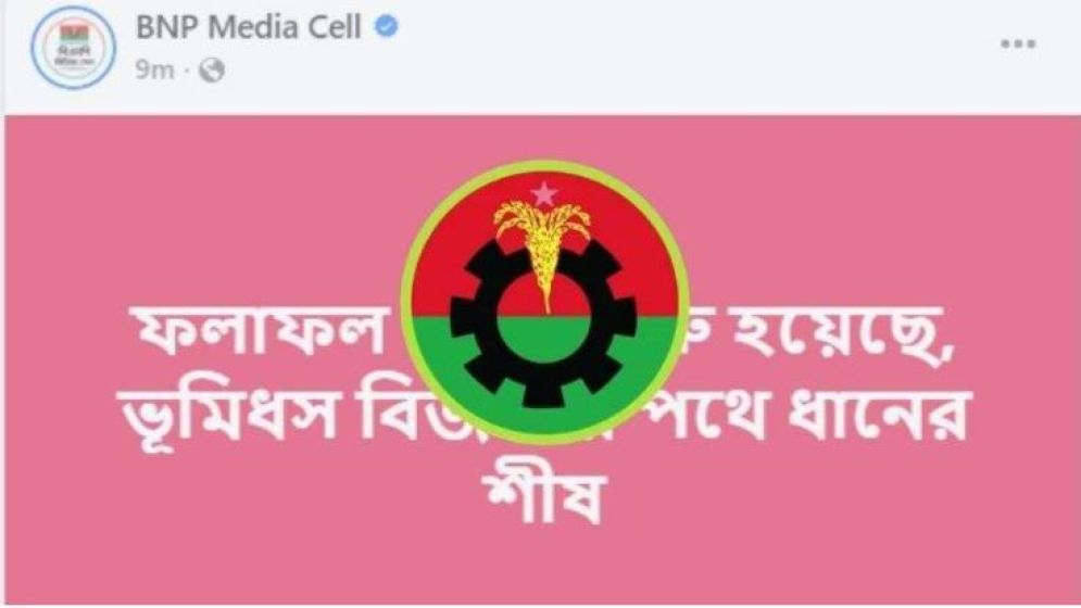 ‘ভূমিধস বিজয়ের পথে ধানের শীষ’