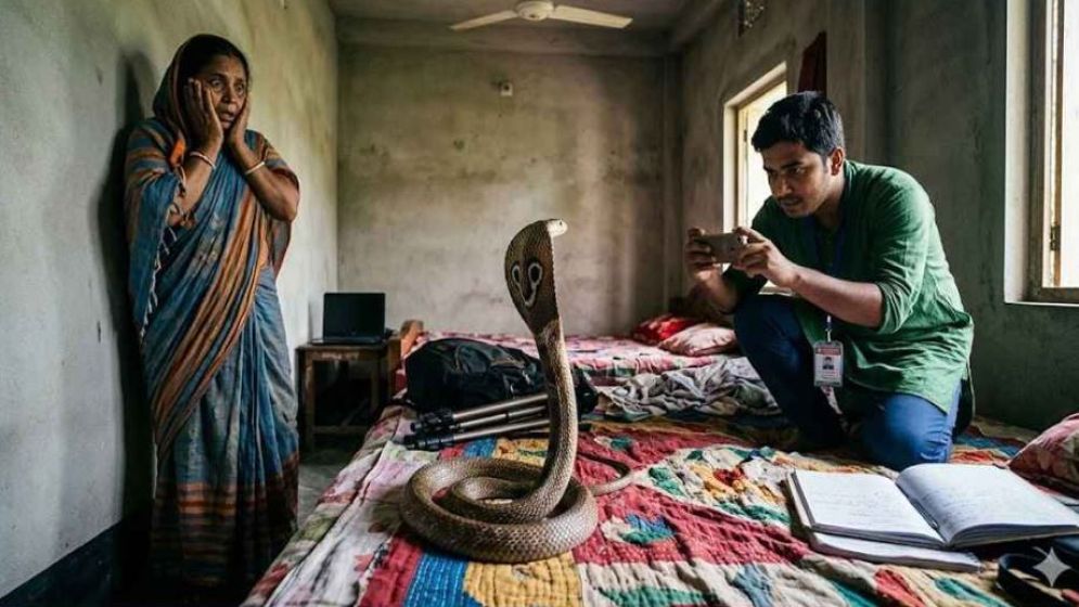 সাংবাদিকের বিছানায় গোখরা সাপ, অতঃপর...