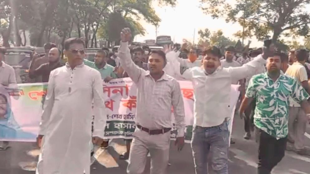 মহাসড়কে আ.লীগের ঝটিকা মিছিল, পুলিশ দেখে পলায়ন
