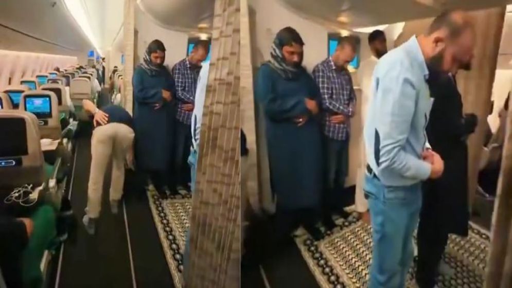 মাঝ আকাশে বিমানে জামাতে নামাজ আদায়, ভাইরাল ভিডিও