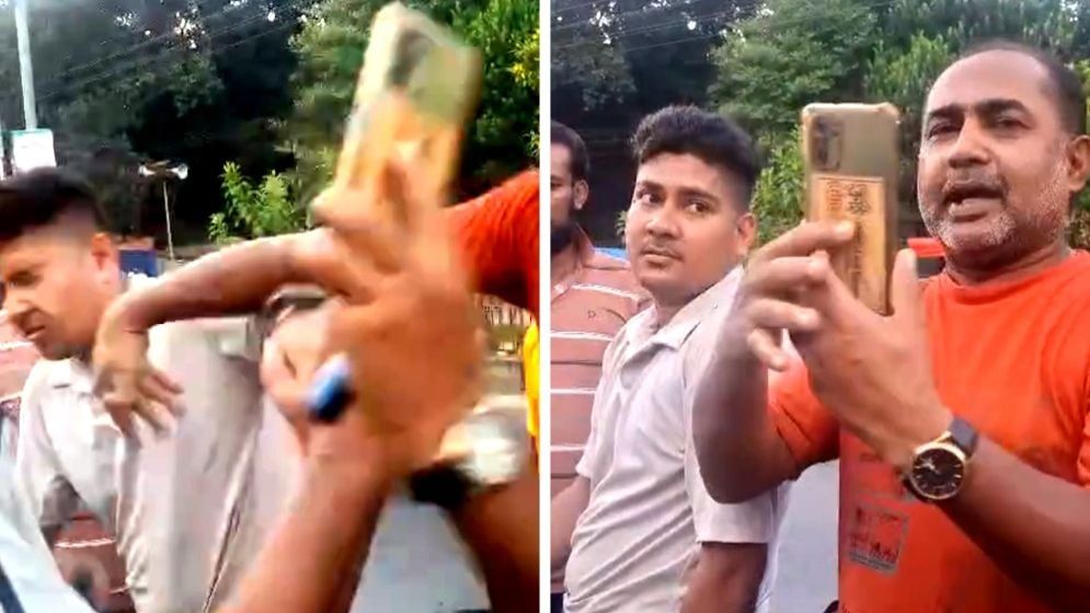 মাগুরায় পুলিশ সদস্যকে প্রকাশ্যে চড় মাইক্রোবাস মালিক সমিতির সভাপতির
