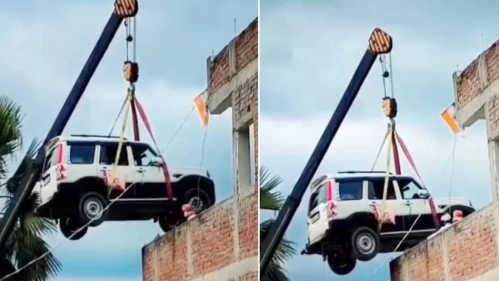 বিদেশে যাওয়ার আগে বাড়ির ছাদে রেখে গেলেন গাড়ি, ভিডিও ভাইরাল