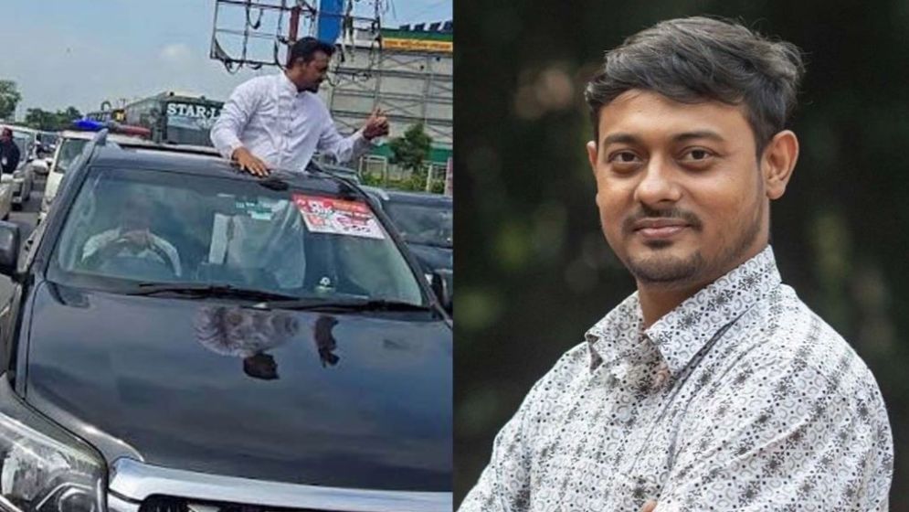 পাটওয়ারীর লংমার্চের গাড়িটির মালিক তুষার আসলে কোন দলের?