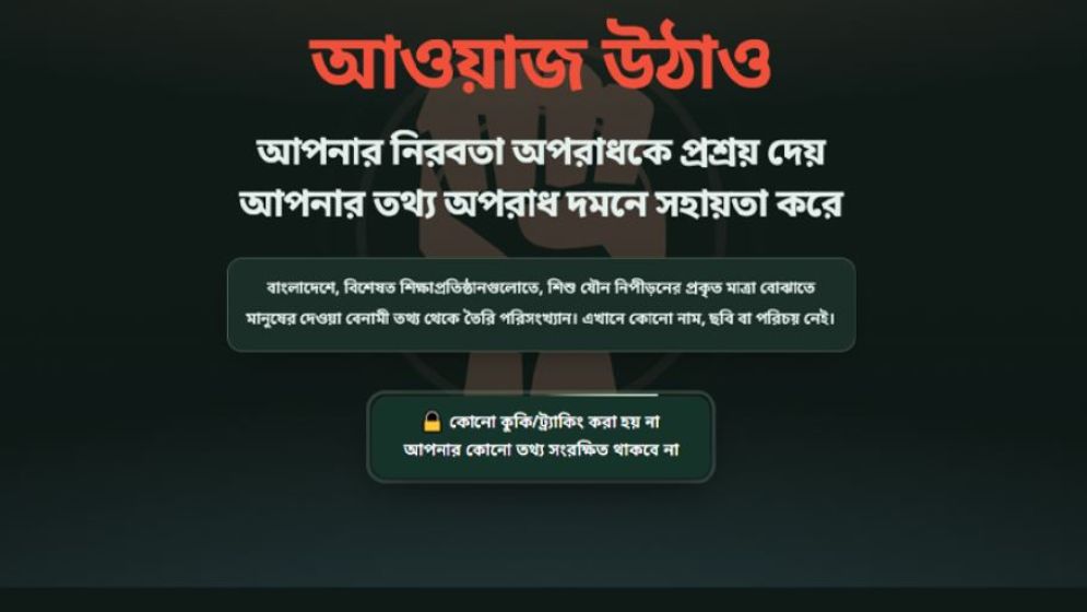 ‘আওয়াজ ডট বিডি’তে এ পর্যন্ত ৬০ যৌন নিপীড়নের তথ্য